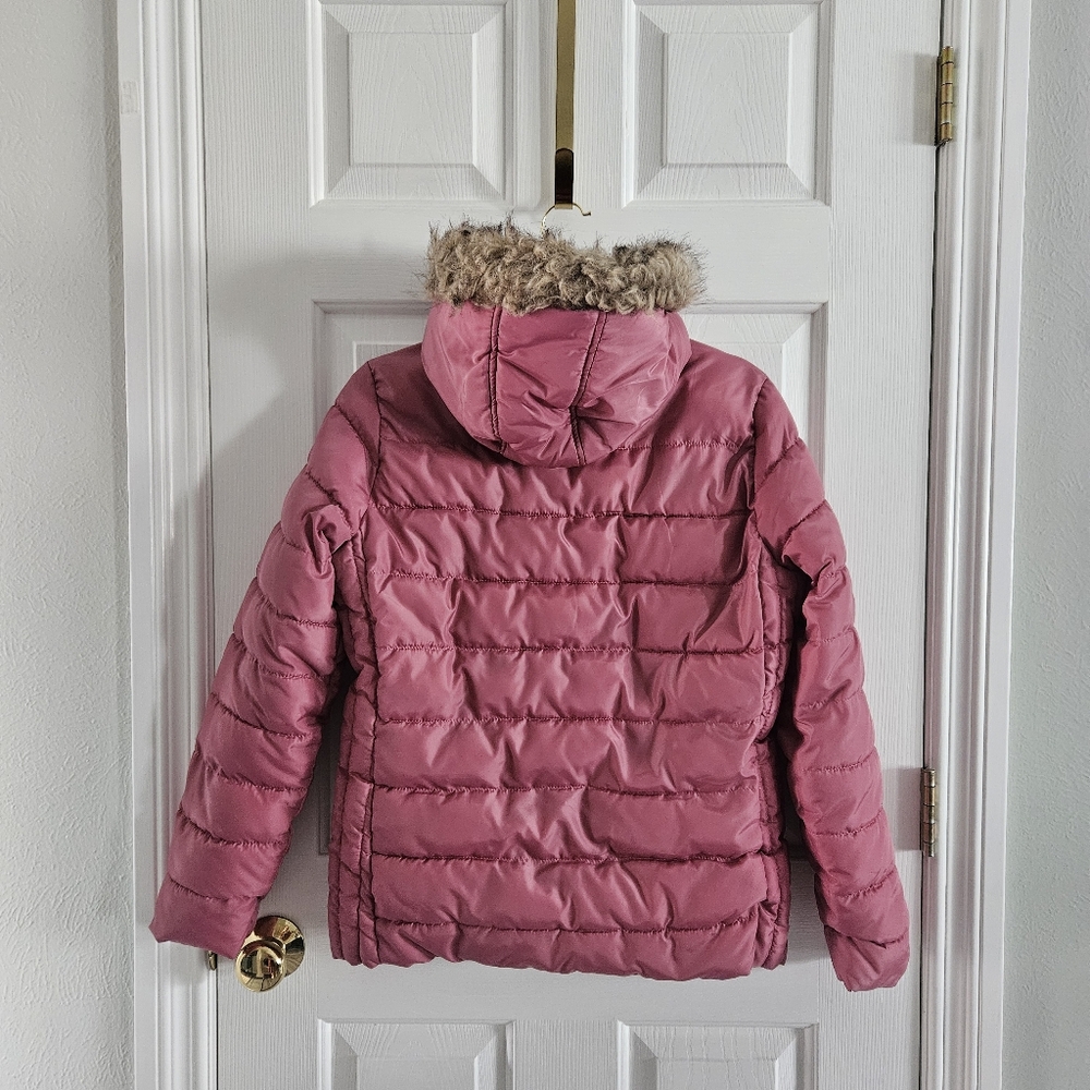 NWOT U.S. Polo ASSN Faux Fur Hooded Puffer Jacket/Coat- Oxford Rose - Picture 4 of 13